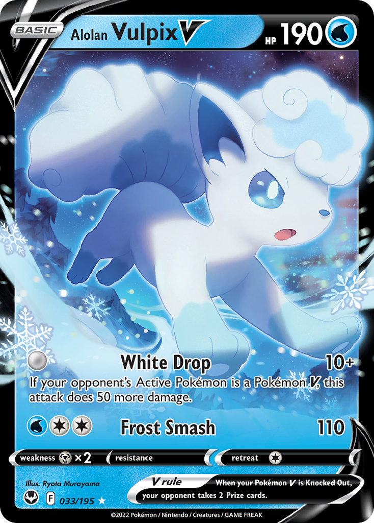 Alolan Vulpix V – Silver Tempest 033/195 Pokémon card
