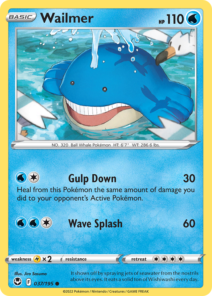 Wailmer – Silver Tempest 037/195 Pokémon card