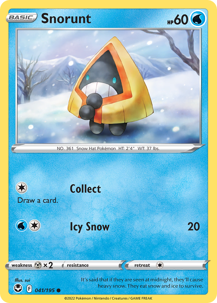 Snorunt – Silver Tempest 041/195 Pokémon card
