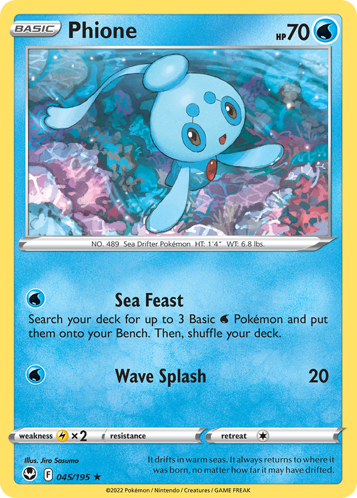 Phione – Silver Tempest 045/195 Pokémon card