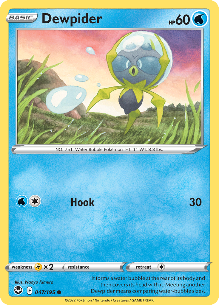 Dewpider – Silver Tempest 047/195 Pokémon card
