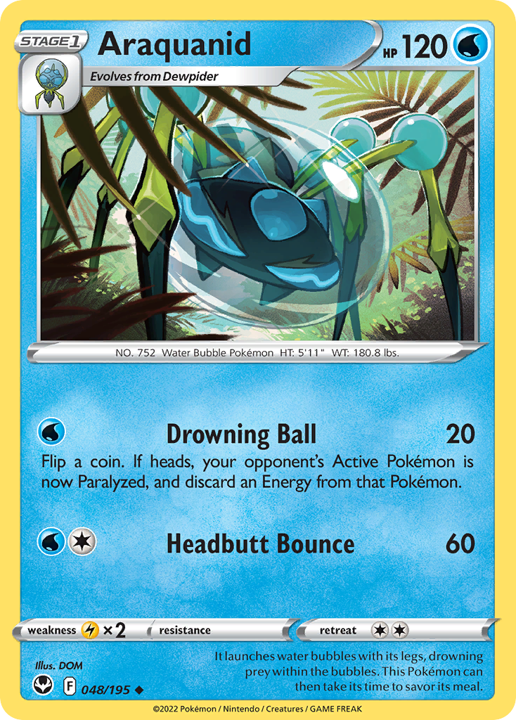 Araquanid – Silver Tempest 048/195 Pokémon card