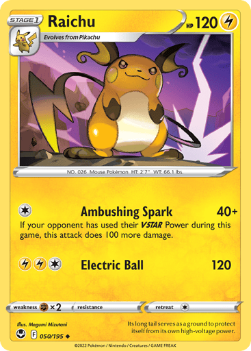 Raichu - Silver Tempest 50