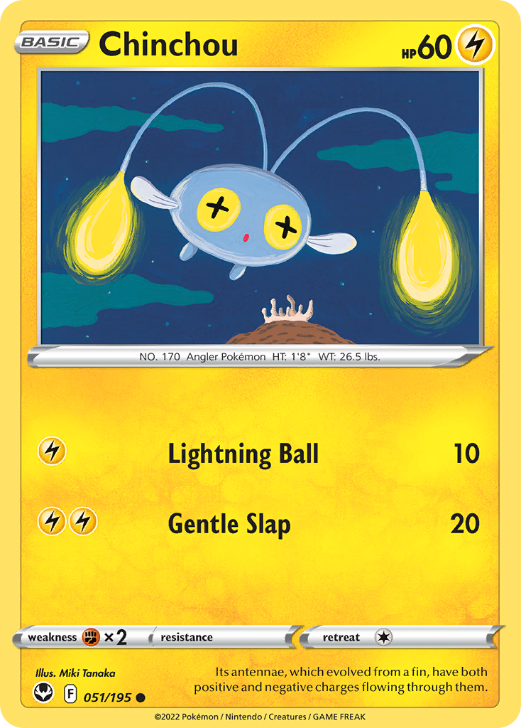 Chinchou – Silver Tempest 051/195 Pokémon card