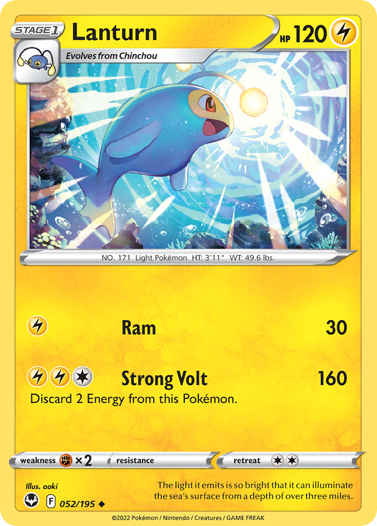 Lanturn – Silver Tempest 052/195 Pokémon card