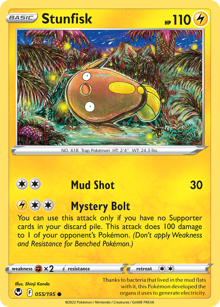 Stunfisk – Silver Tempest 055/195 Pokémon card