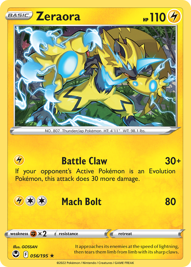 Zeraora – Silver Tempest 056/195 Pokémon card