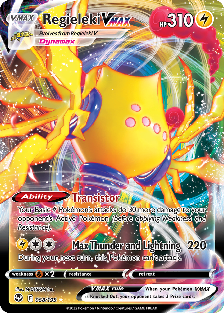 Regieleki VMAX – Silver Tempest 058/195 Pokémon card