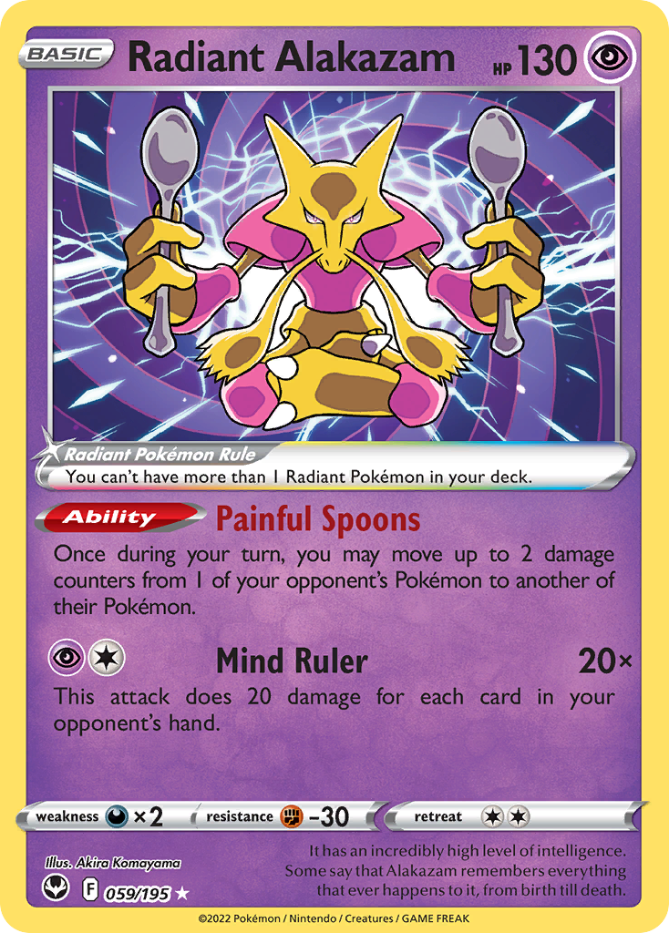 Radiant Alakazam – Silver Tempest 059/195 Pokémon card