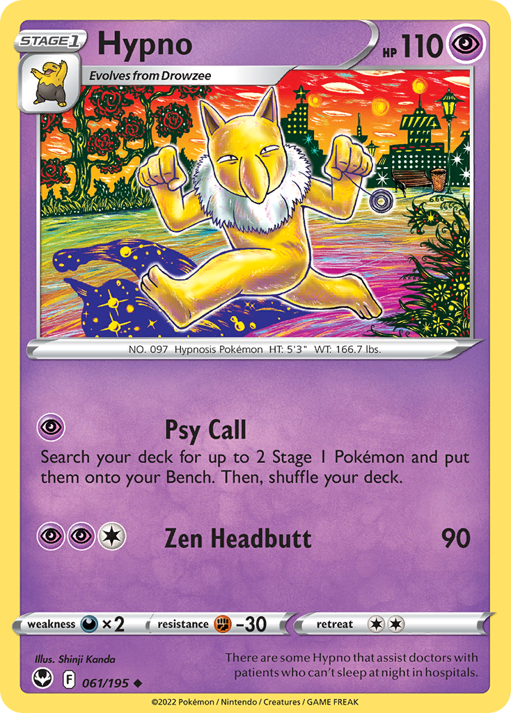 Hypno – Silver Tempest 061/195 Pokémon card