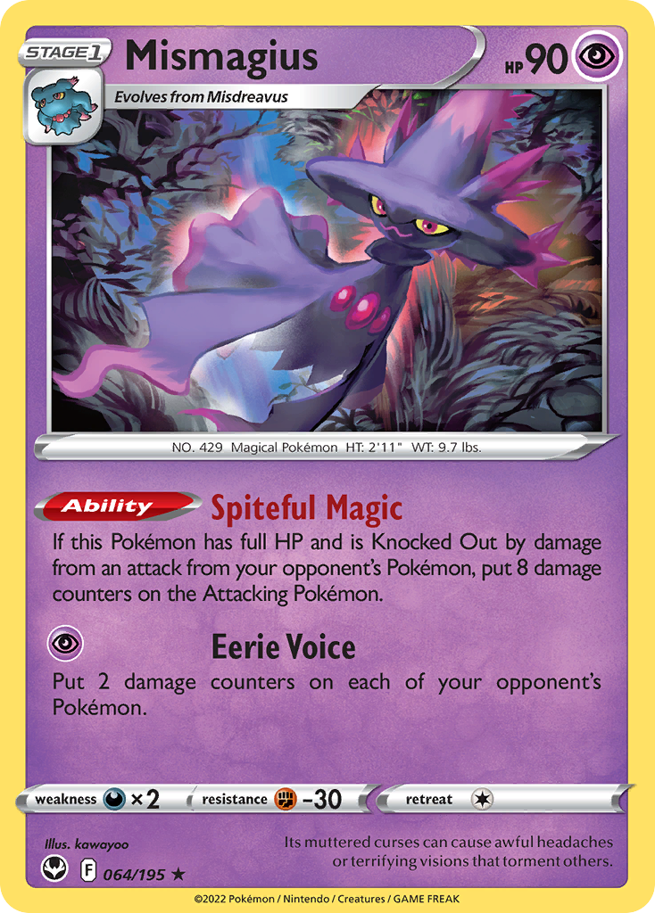 Mismagius – Silver Tempest 064/195 Pokémon card