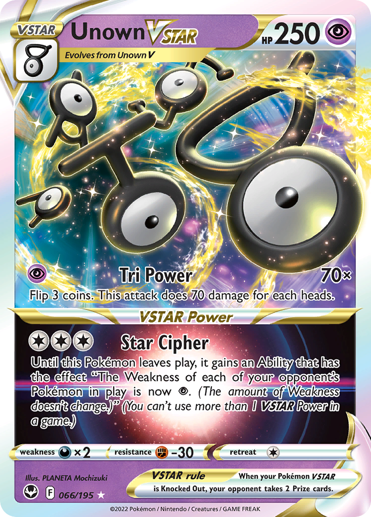 Unown VSTAR – Silver Tempest 066/195 Pokémon card