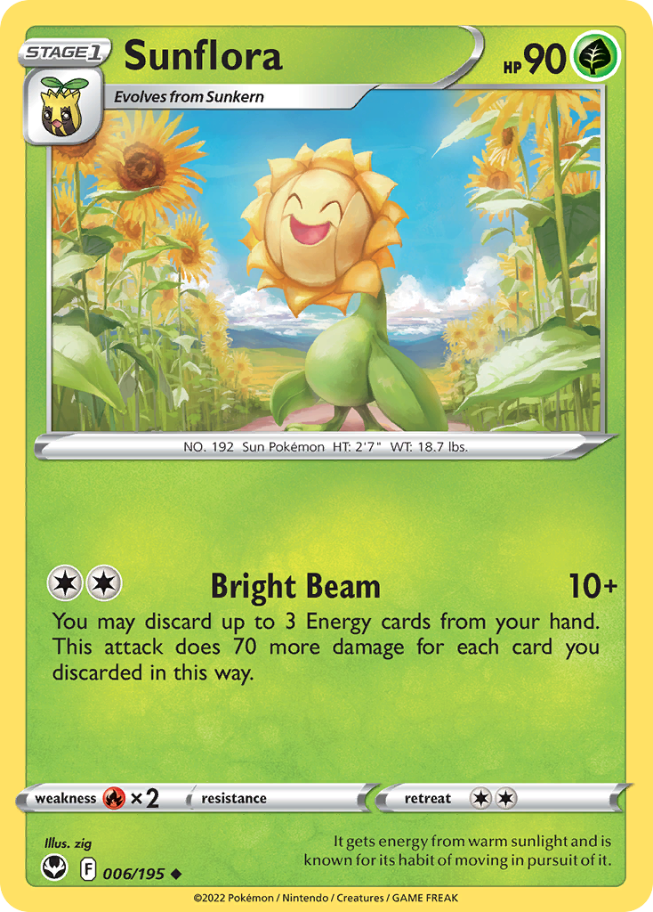 Sunflora – Silver Tempest 006/195 Pokémon card