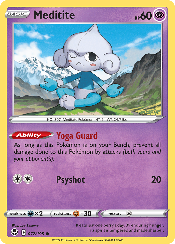 Meditite – Silver Tempest 072/195 Pokémon card