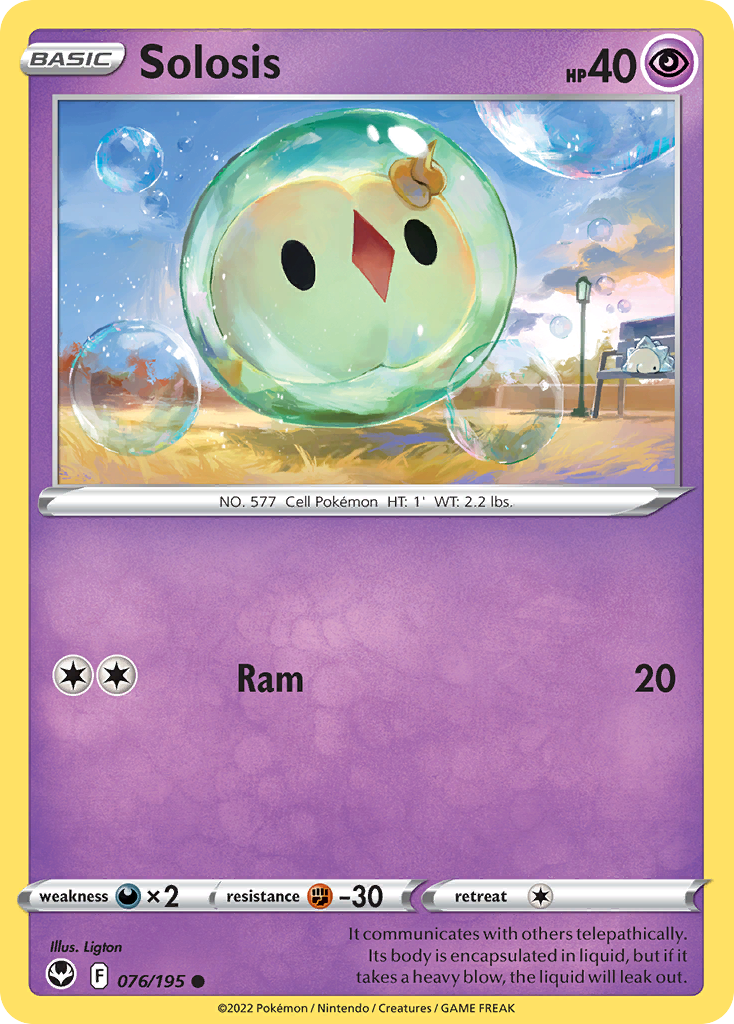 Solosis – Silver Tempest 076/195 Pokémon card
