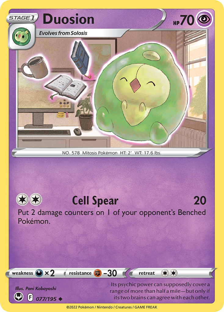 Duosion – Silver Tempest 077/195 Pokémon card