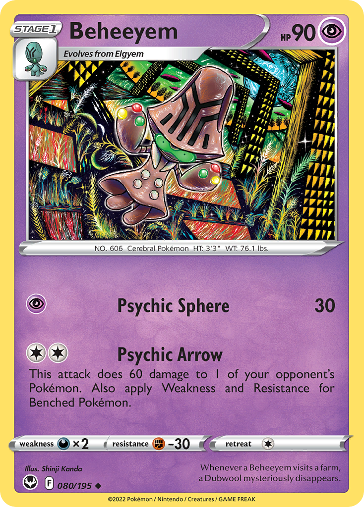 Beheeyem – Silver Tempest 080/195 Pokémon card