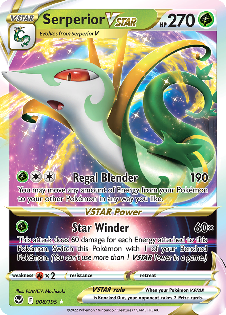 Serperior VSTAR – Silver Tempest 008/195 Pokémon card