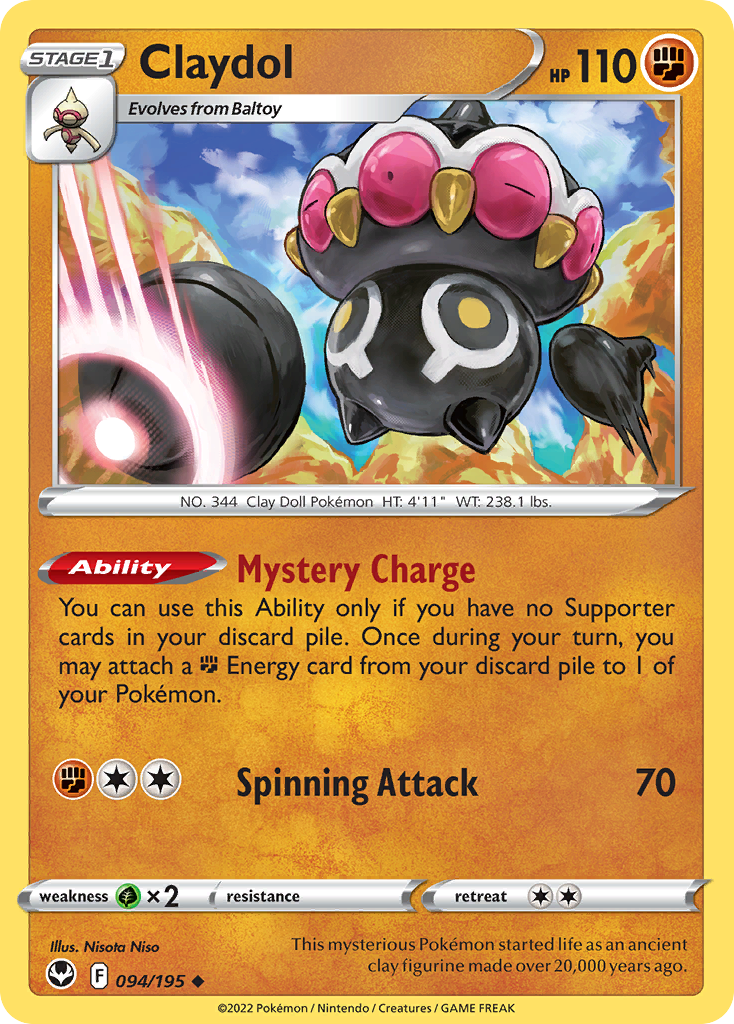 Claydol – Silver Tempest 094/195 Pokémon card