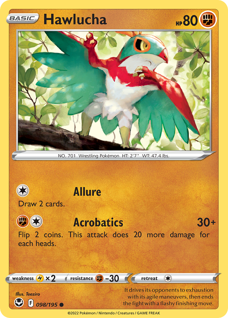 Hawlucha – Silver Tempest 098/195 Pokémon card