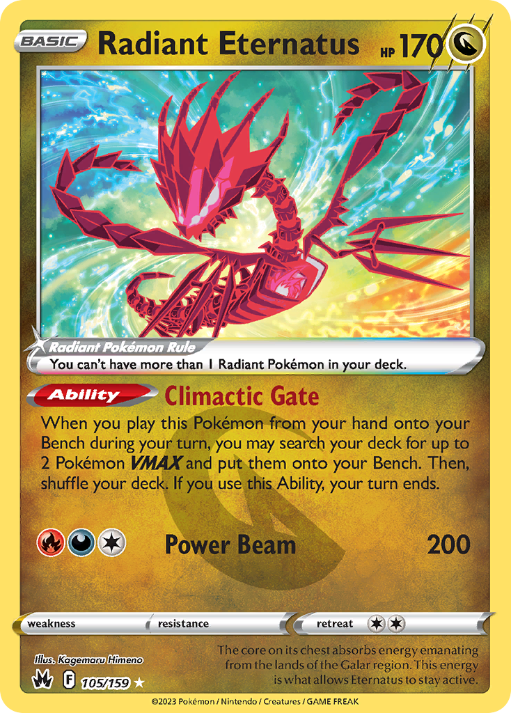 Radiant Eternatus – Crown Zenith 105/159 Pokémon card
