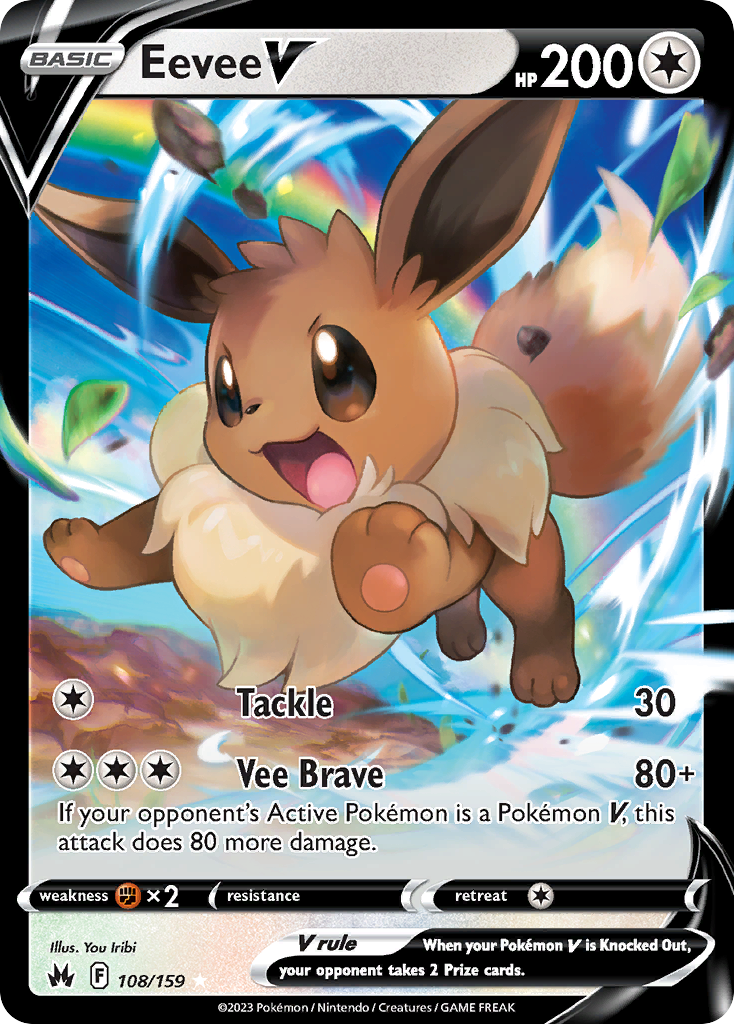 Eevee V – Crown Zenith 108/159 Pokémon card