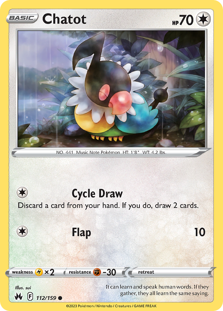 Chatot – Crown Zenith 112/159 Pokémon card