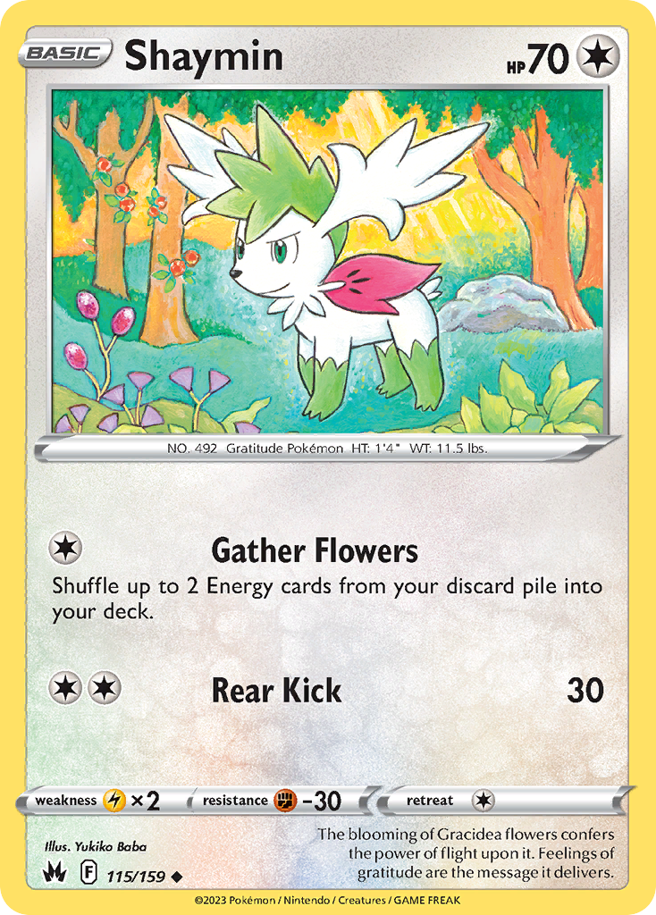 Shaymin – Crown Zenith 115/159 Pokémon card