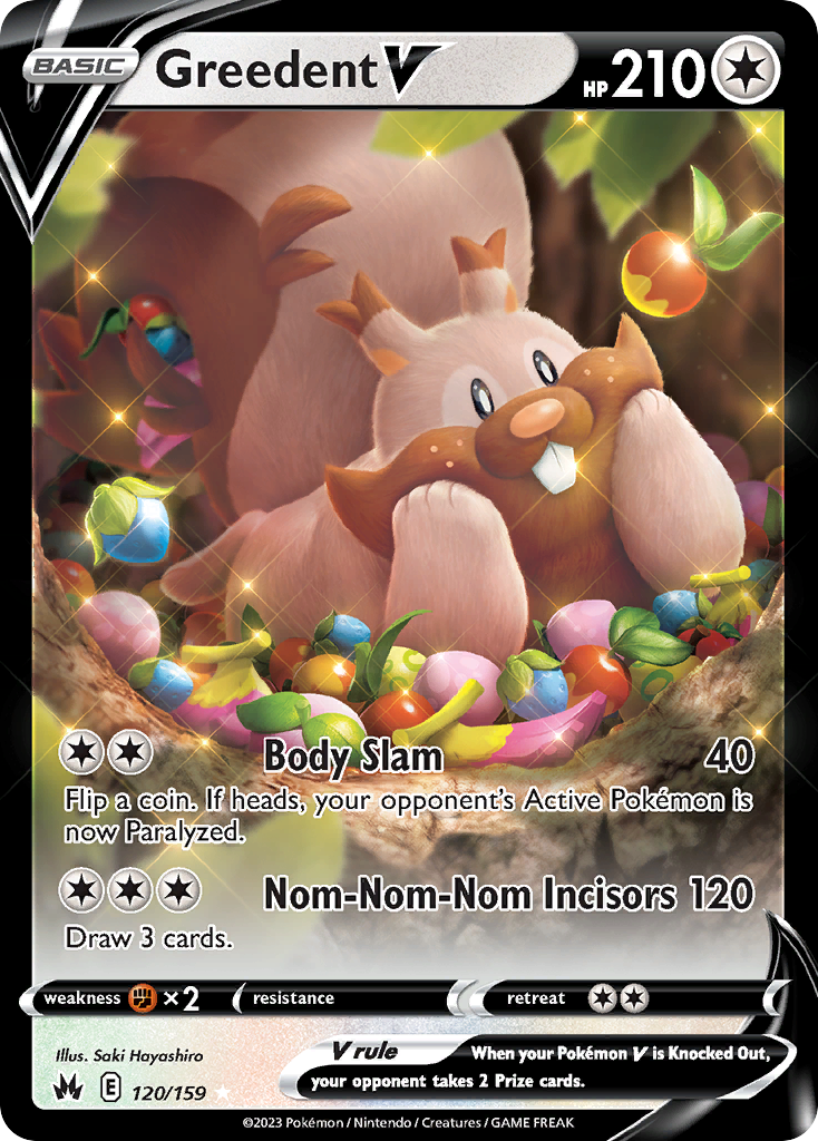 Greedent V – Crown Zenith 120/159 Pokémon card