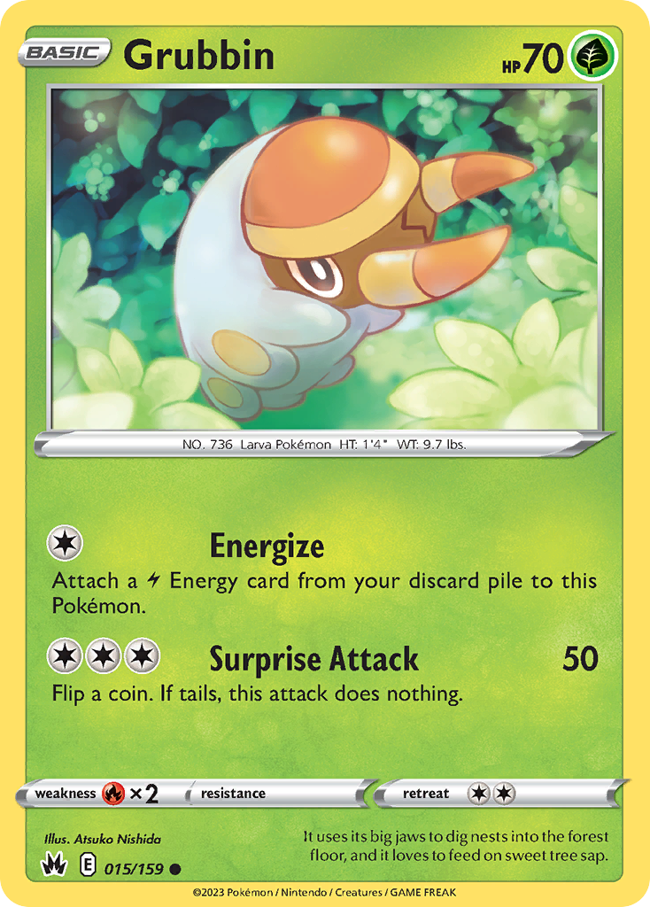 Grubbin – Crown Zenith 015/159 Pokémon card