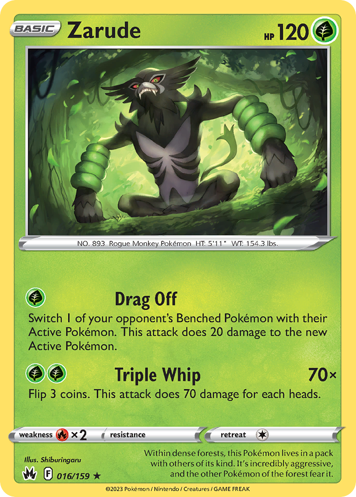 Zarude – Crown Zenith 016/159 Pokémon card
