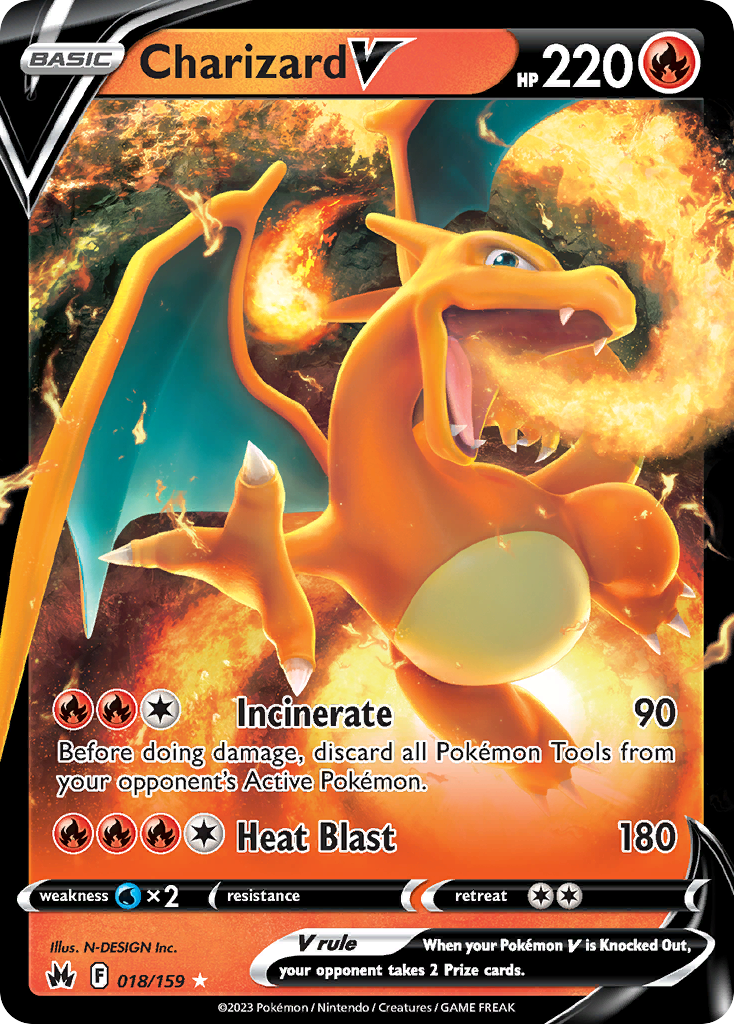 Charizard V – Crown Zenith 018/159 Pokémon card