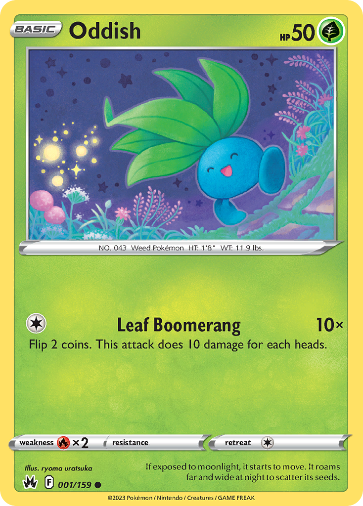 Oddish – Crown Zenith 001/159 Pokémon card