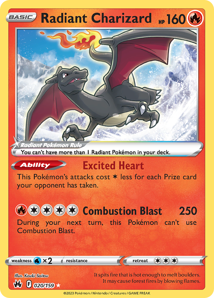 Radiant Charizard – Crown Zenith 020/159 Pokémon card