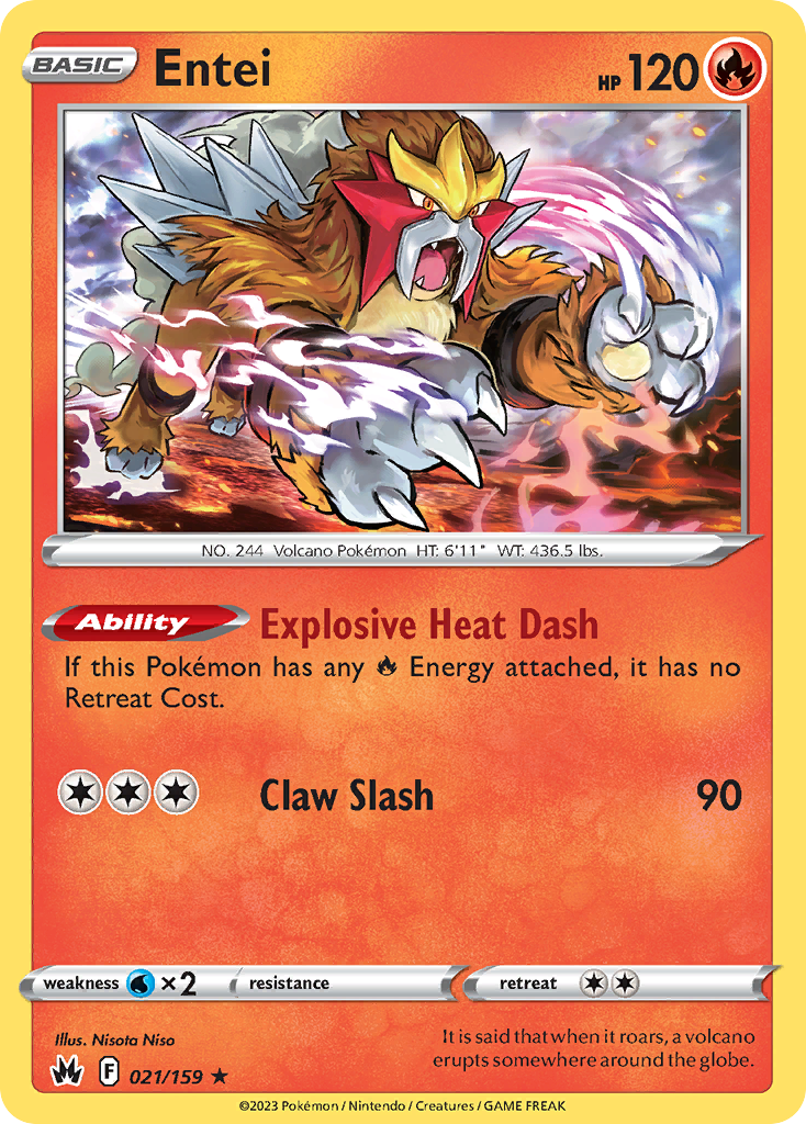 Entei – Crown Zenith 021/159 Pokémon card