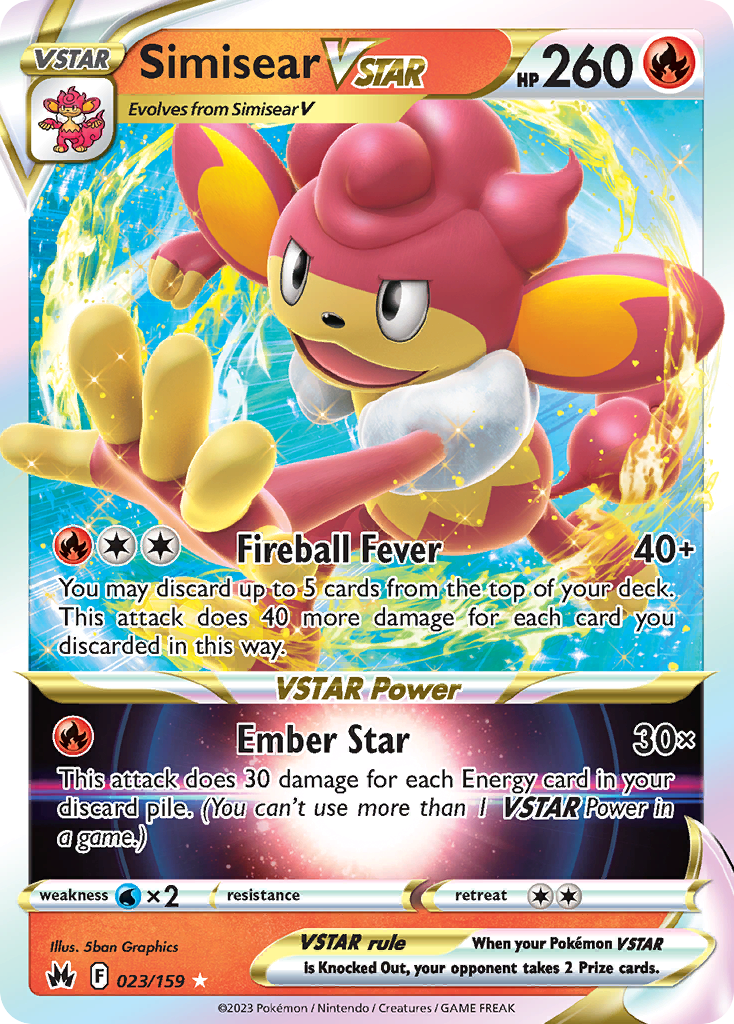 Simisear VSTAR – Crown Zenith 023/159 Pokémon card