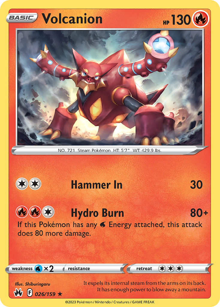 Volcanion – Crown Zenith 026/159 Pokémon card