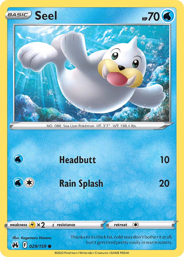 Seel – Crown Zenith 029/159 Pokémon card
