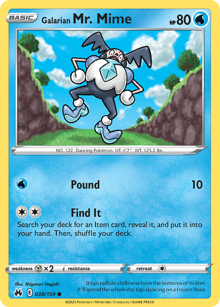 Galarian Mr. Mime – Crown Zenith 030/159 Pokémon card