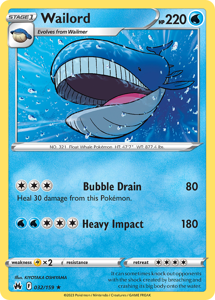 Wailord – Crown Zenith 032/159 Pokémon card