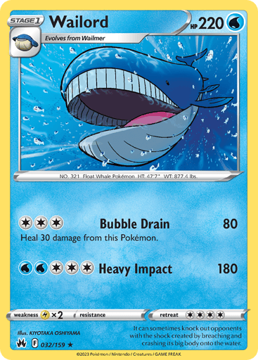 Wailord - Crown Zenith 32