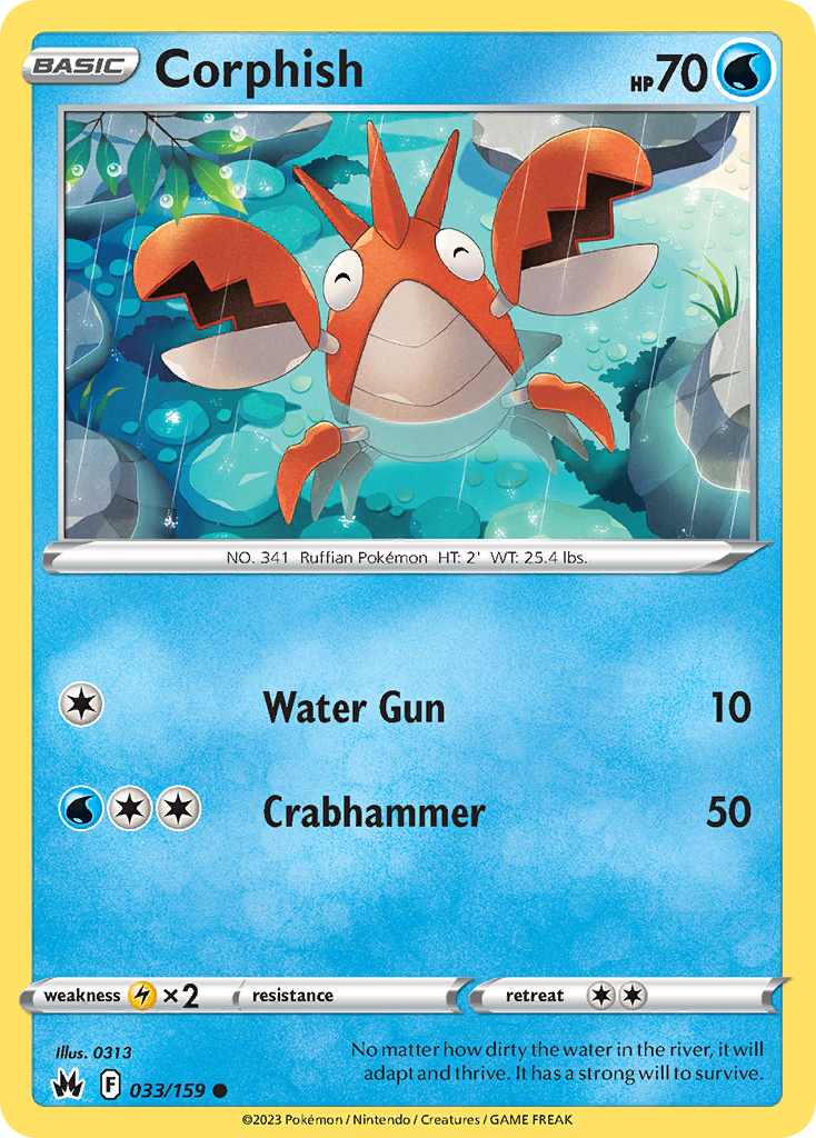 Corphish – Crown Zenith 033/159 Pokémon card