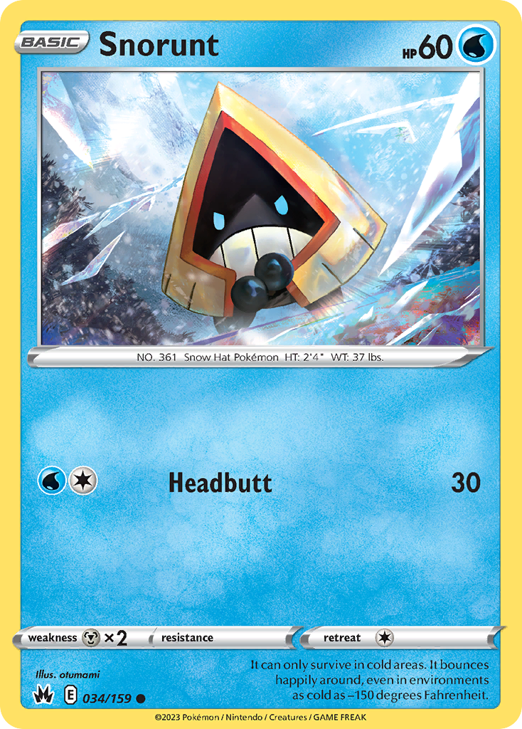 Snorunt – Crown Zenith 034/159 Pokémon card