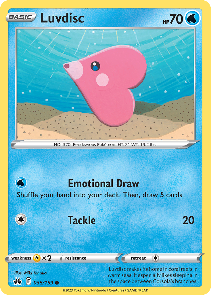 Luvdisc – Crown Zenith 035/159 Pokémon card