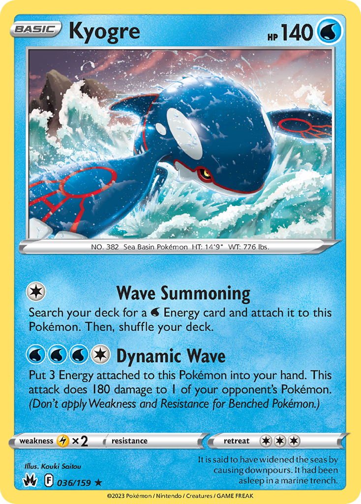 Kyogre – Crown Zenith 036/159 Pokémon card