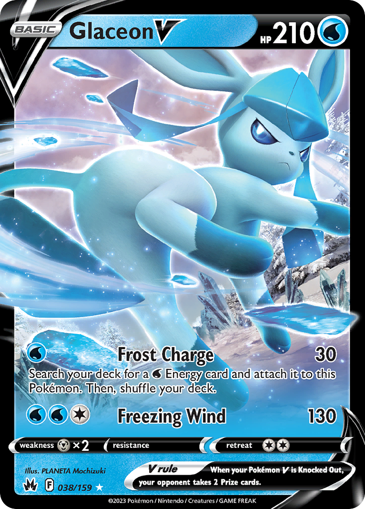 Glaceon V – Crown Zenith 038/159 Pokémon card