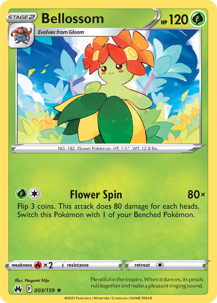 Bellossom – Crown Zenith 003/159 Pokémon card