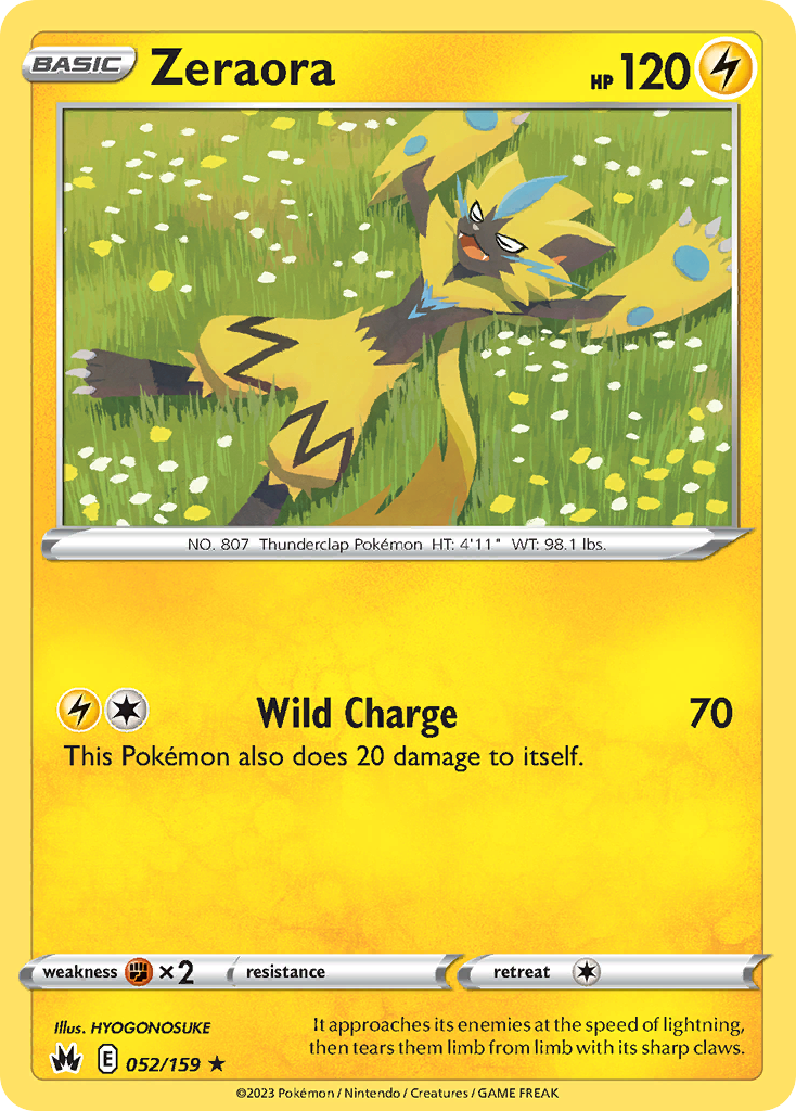 Zeraora – Crown Zenith 052/159 Pokémon card