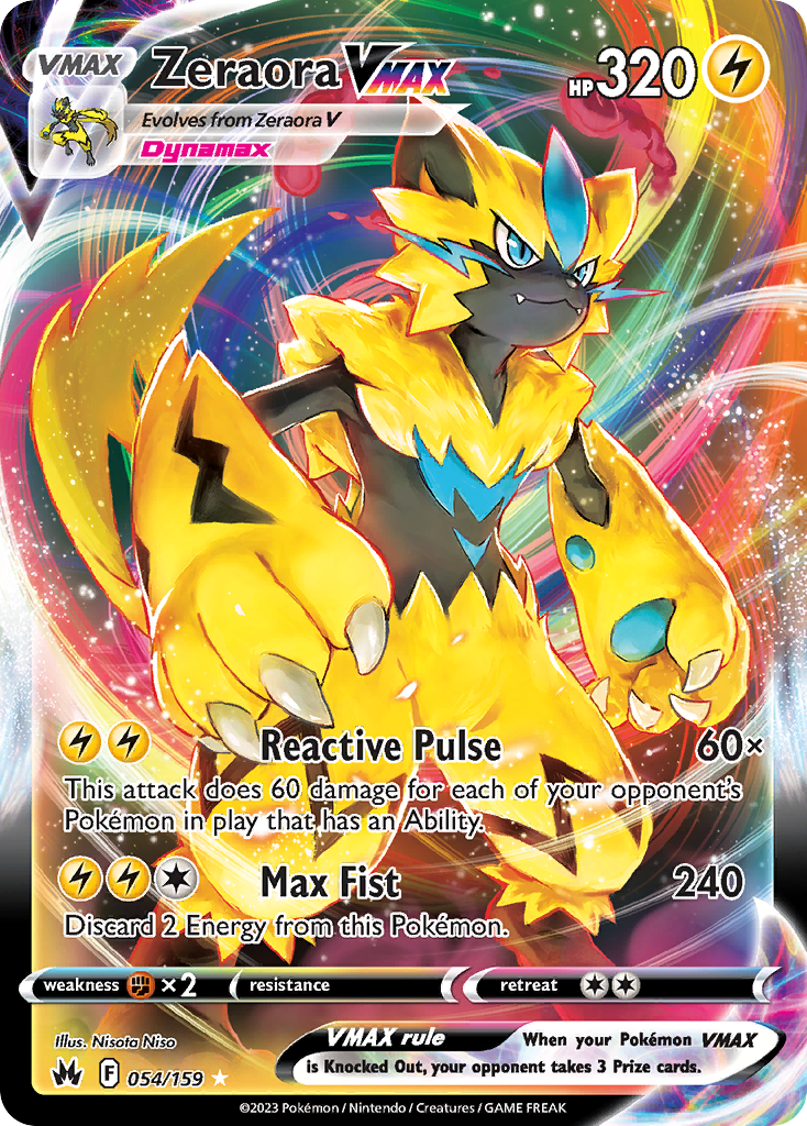 Zeraora VMAX – Crown Zenith 054/159 Pokémon card