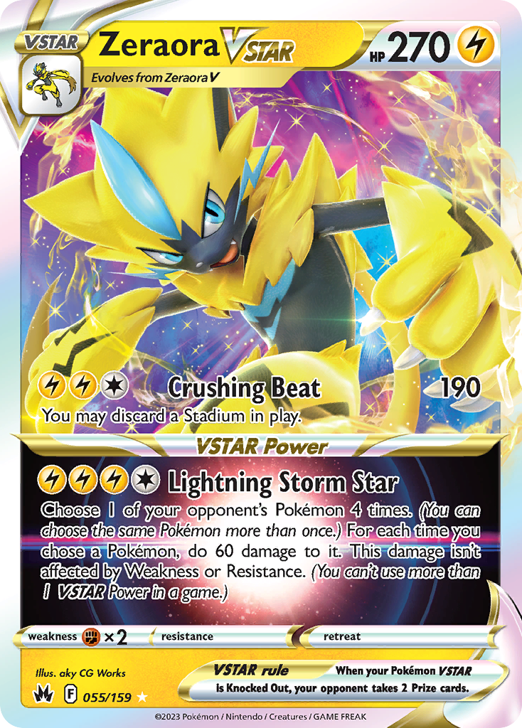 Zeraora VSTAR – Crown Zenith 055/159 Pokémon card